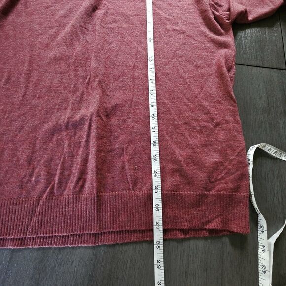 J Peterman Sweater Men's Large Cashmere Silk Wool Turtleneck Pale Red - Picture 3 of 6